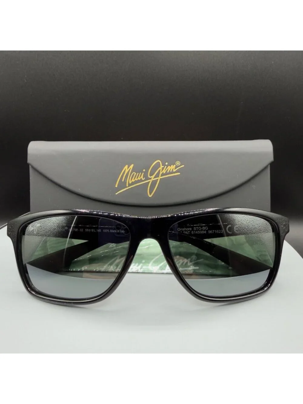 Maui Jim Onshore MJ 798 02 Sunglasses Gloss Black 58 18 145
